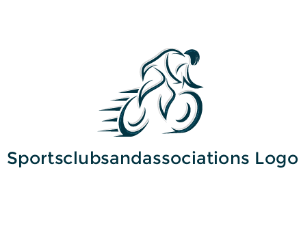 logo with an outline of a biker riding a bicycle