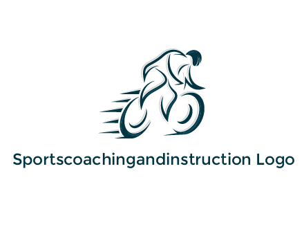 logo with an outline of a biker riding a bicycle