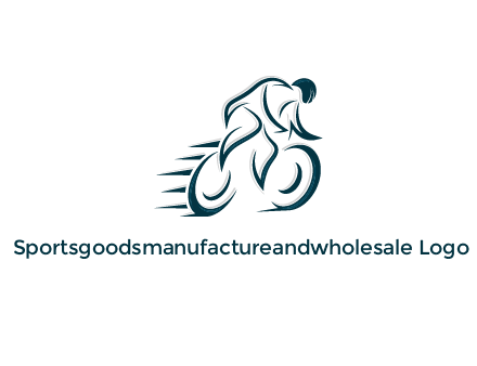 logo with an outline of a biker riding a bicycle