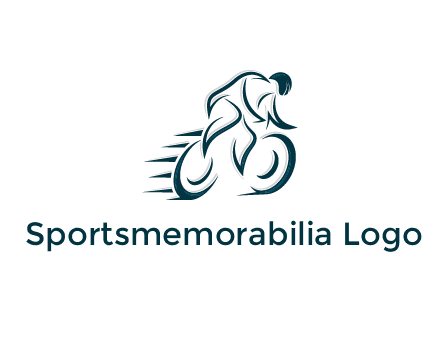 logo with an outline of a biker riding a bicycle