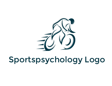 logo with an outline of a biker riding a bicycle