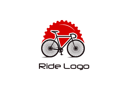 bicycle with a gear background logo
