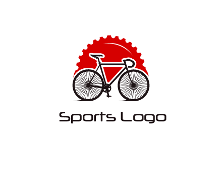 bicycle with a gear background logo