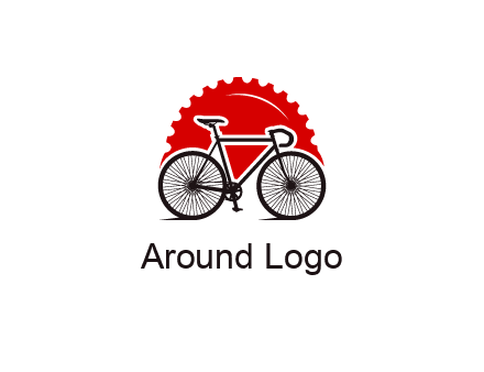 bicycle with a gear background logo