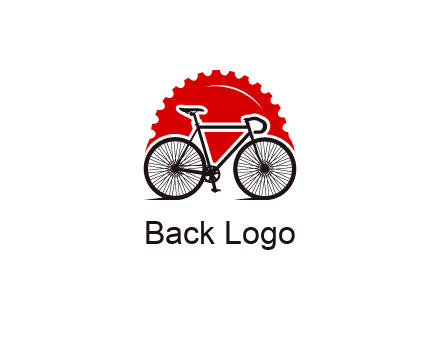 bicycle with a gear background logo