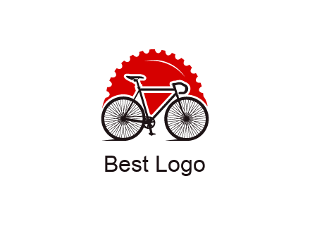 bicycle with a gear background logo