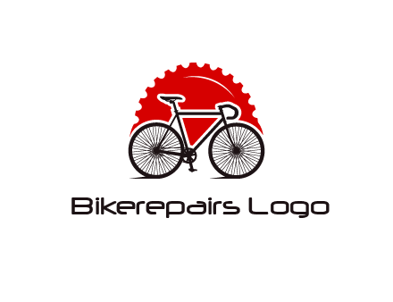 bicycle with a gear background logo