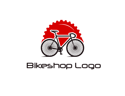 bicycle with a gear background logo