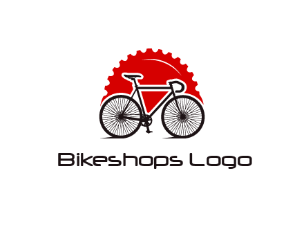 bicycle with a gear background logo