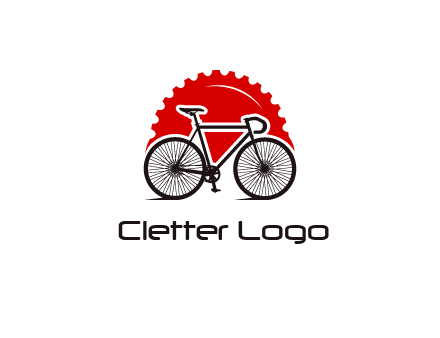 bicycle with a gear background logo