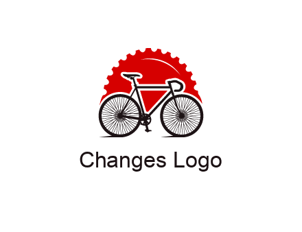 bicycle with a gear background logo