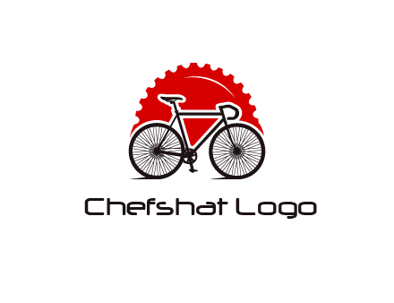 bicycle with a gear background logo