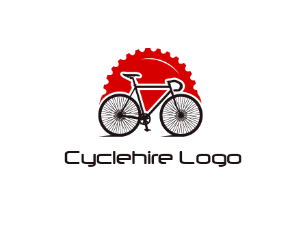 bicycle with a gear background logo