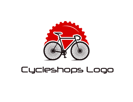 bicycle with a gear background logo