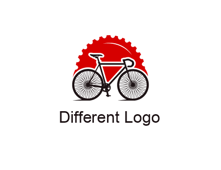 bicycle with a gear background logo