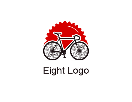 bicycle with a gear background logo
