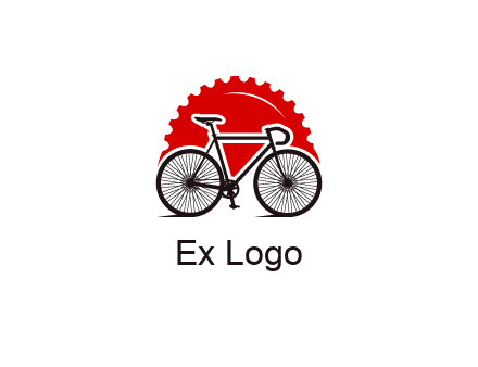 bicycle with a gear background logo