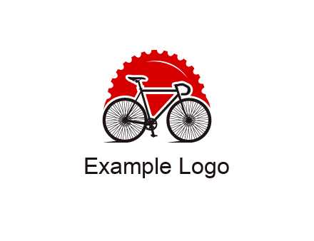 bicycle with a gear background logo