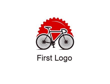 bicycle with a gear background logo
