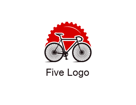 bicycle with a gear background logo