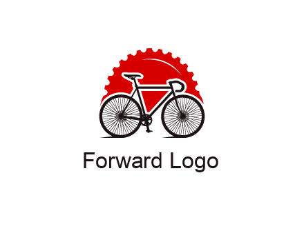 bicycle with a gear background logo
