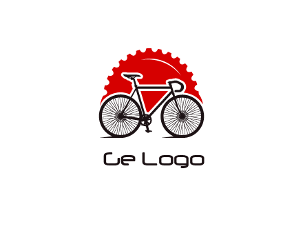bicycle with a gear background logo