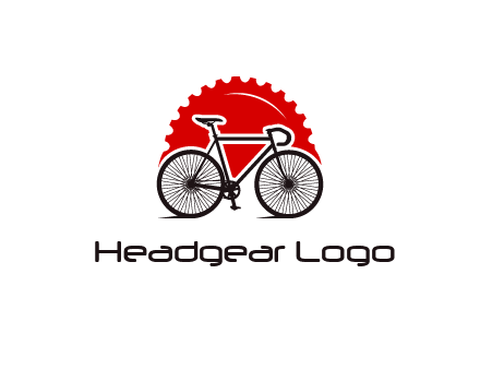 bicycle with a gear background logo