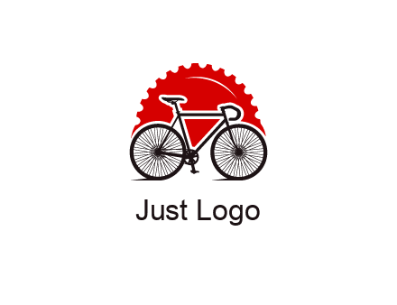 bicycle with a gear background logo