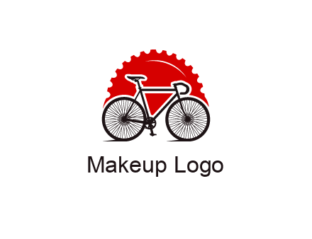 bicycle with a gear background logo