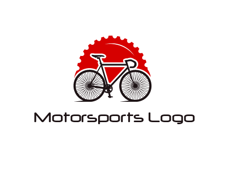 bicycle with a gear background logo