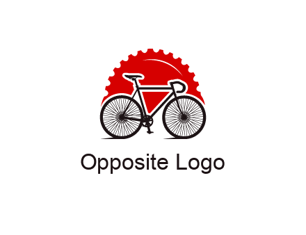 bicycle with a gear background logo