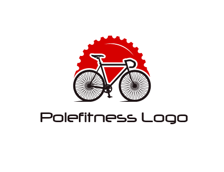 bicycle with a gear background logo