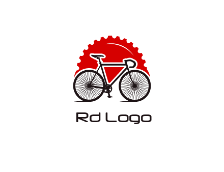 bicycle with a gear background logo