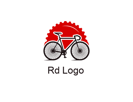 bicycle with a gear background logo