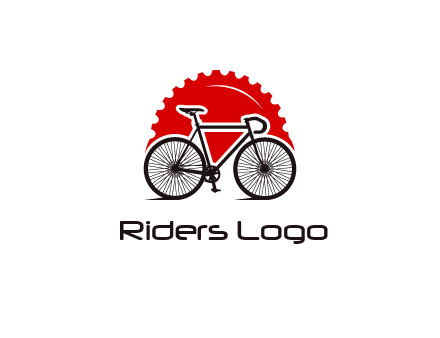 bicycle with a gear background logo