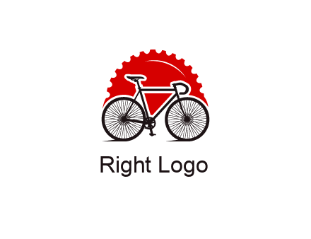 bicycle with a gear background logo