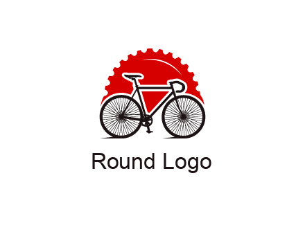 bicycle with a gear background logo