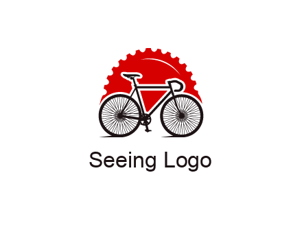 bicycle with a gear background logo