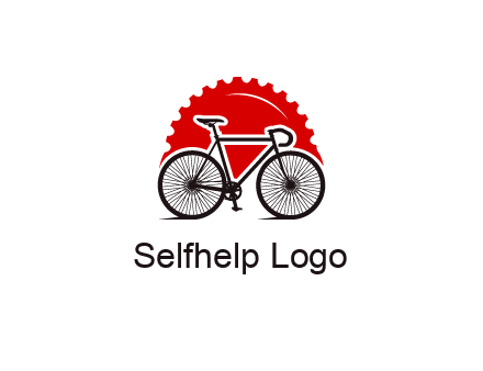 bicycle with a gear background logo