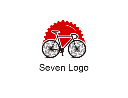bicycle with a gear background logo