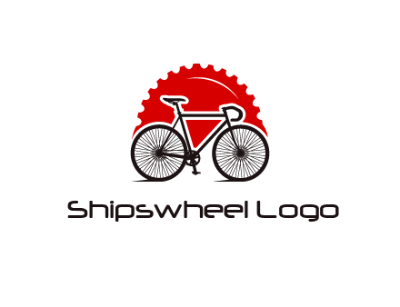 bicycle with a gear background logo