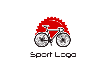 bicycle with a gear background logo