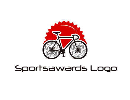 bicycle with a gear background logo