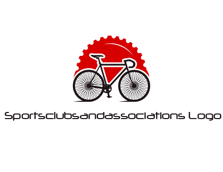 bicycle with a gear background logo