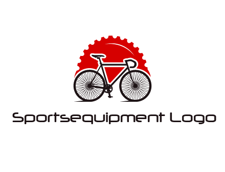 bicycle with a gear background logo