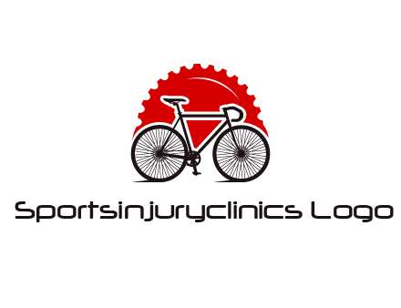 bicycle with a gear background logo
