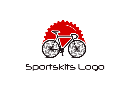 bicycle with a gear background logo