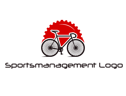 bicycle with a gear background logo