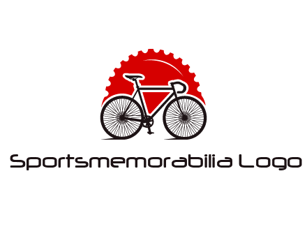 bicycle with a gear background logo