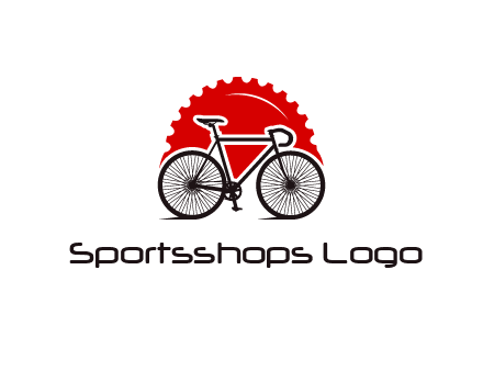 bicycle with a gear background logo